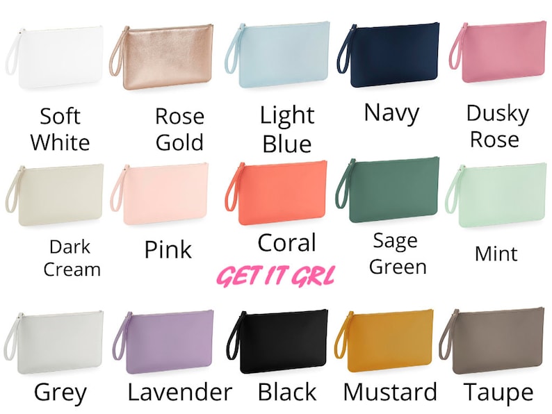 Personalised clutch bag, personalize bag, monogram gift for her, Maid of Honour present, custom bridesmaid gift customized inital pouch image 10