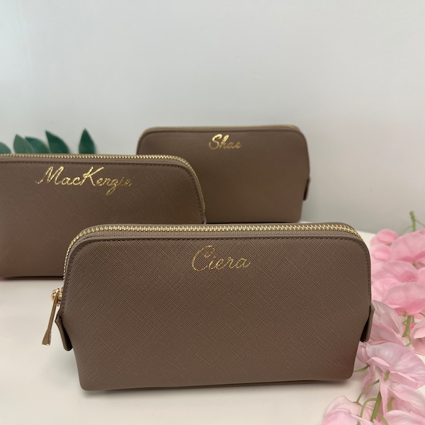 Personalised cosmetic bag gift for her | cursive makeup bag | personalized soap bag | personalised gift for her | bridesmaid gift bag box