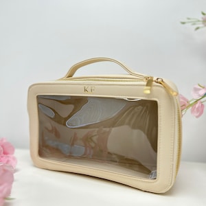 Personalisierte Reise Eitelkeit Fall, Benutzerdefinierte klare Reise Kosmetiktasche, personalisierte Make-up Tasche für Reisen, tragen Toilettenartikel, Geschenk für sie