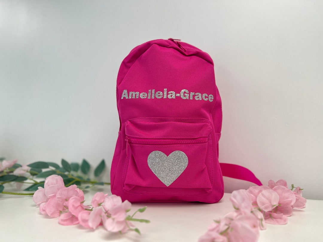 Kids Love Heart Personalised Backpack | Custom Children's Rucksack ...