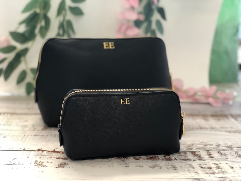 Personalised cosmetic bag with small monogram custom makeup bag personalized gift for her personalised gift for bridesmaid organizer imagem 6