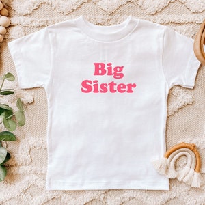 Big Sister Shirt, Big Sister Matching Sibling Tshirt, Sibling T-Shirts, Personalised kids clothing, New Baby gift for Sibling, Customised T