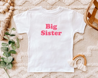 Big Sister Shirt, Big Sister Matching Sibling Tshirt, Sibling T-Shirts, Personalised kids clothing, New Baby gift for Sibling, Customised T