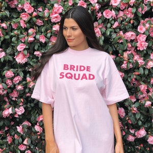 Personalised Bride Squad sleep tshirt bridesmaid pyjamas hen party bachelorette pajamas personalized gift wedding hen favors image 4