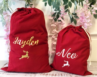 Personalized Santa Sacks | Custom Stockings for Christmas | Xmas Gift Bags | Christmas Eve Box Idea | Custom xmas gift | Personalised bags