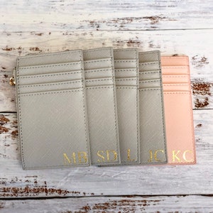 Monogram purse Personalised card holder Women's wallet personalized thank you gift minimalist wallet personalised gift for her image 8