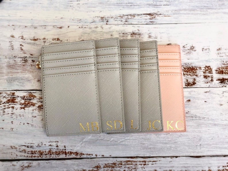 Monogram purse Personalised card holder Women's wallet personalized thank you gift minimalist wallet personalised gift for her image 8