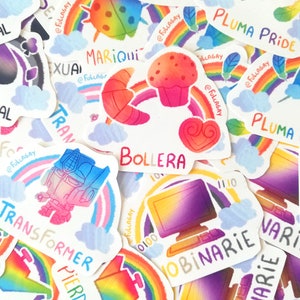 Flower LGBT Pride Flag Stickers Gay, Lesbian, Bi, Trans, Asexual Handmade Art decoration Empowerment image 8