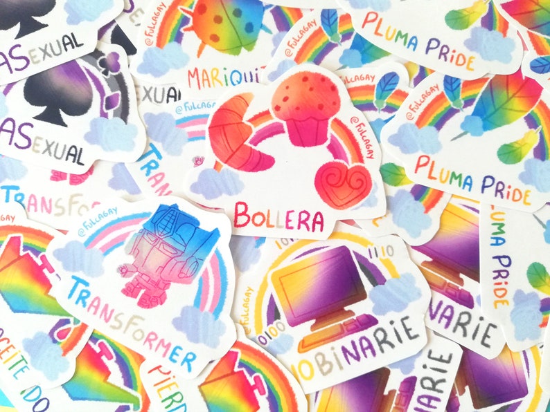 Flower LGBT Pride Flag Stickers Gay, Lesbian, Bi, Trans, Asexual Handmade Art decoration Empowerment image 8