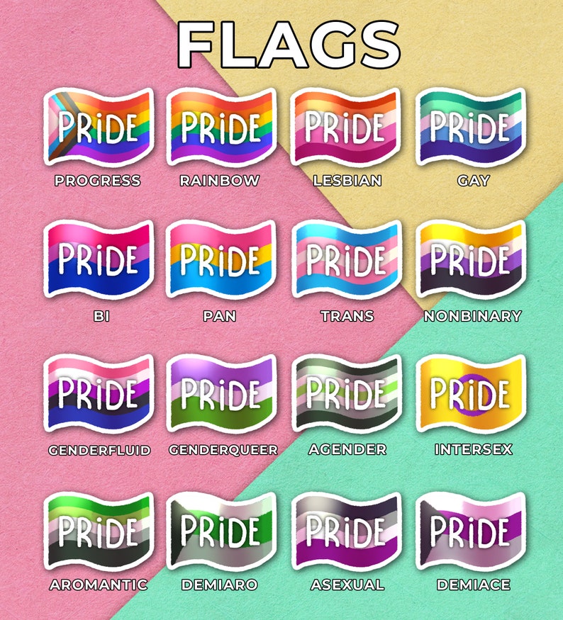 Flower LGBT Pride Flag Stickers Gay, Lesbian, Bi, Trans, Asexual Handmade Art decoration Empowerment image 6