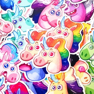 Flower LGBT Pride Flag Stickers Gay, Lesbian, Bi, Trans, Asexual Handmade Art decoration Empowerment image 1