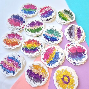 Flower LGBT Pride Flag Stickers Gay, Lesbian, Bi, Trans, Asexual Handmade Art decoration Empowerment image 10