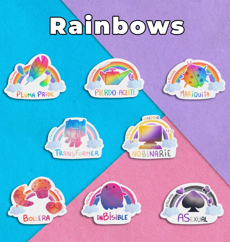 Flower LGBT Pride Flag Stickers Gay, Lesbian, Bi, Trans, Asexual Handmade Art decoration Empowerment image 5