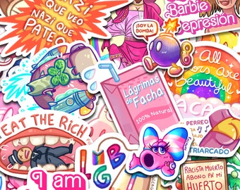 Stickers comic Hey, I'm Gay! Rainbow Beam Blast Homophobe Destroyer  - LGBT Pride