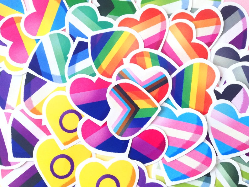 Flower LGBT Pride Flag Stickers Gay, Lesbian, Bi, Trans, Asexual Handmade Art decoration Empowerment image 2