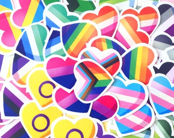 Sticker Pride Heart Rainbow LGBT - Gay, Lesbian, Bi, Trans, Asexual - Art decoration