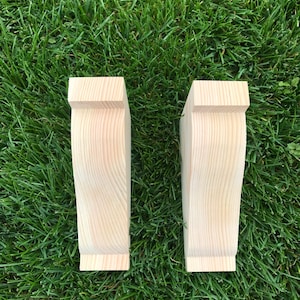 Ménsulas de madera (soportes para estantes) de pino macizo estilo L (1 par)