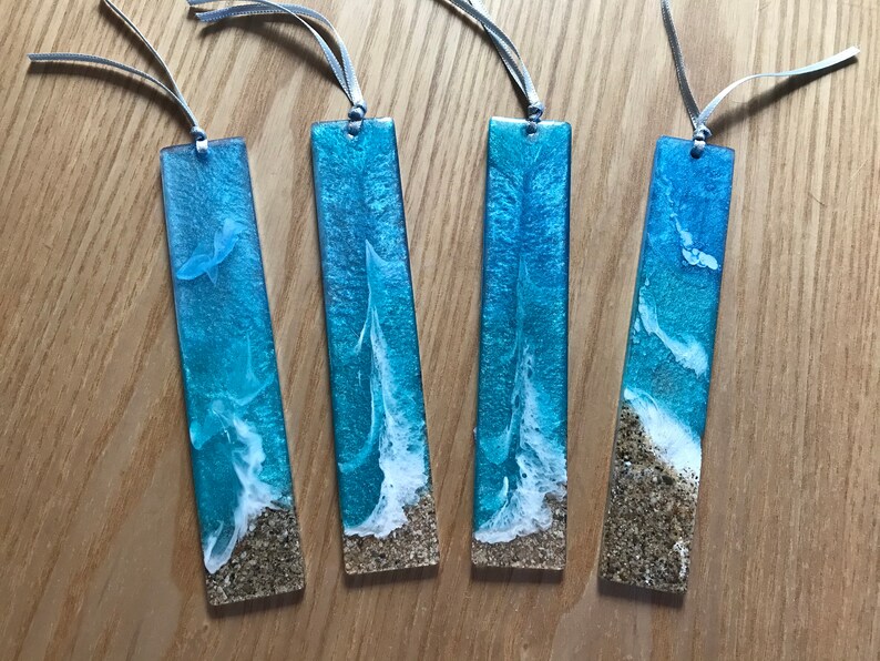 Sea and beach themed bookmarks resin bookmarks book lovers | Etsy