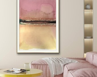 Original alcohol ink painting in soft pink color Alcohol ink art  Large print Modern wall art Housewarming gift