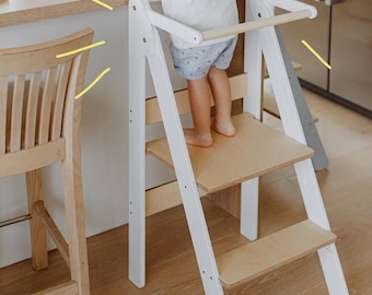 Foldable Kitchen Tower: Montessori Learning Step Stool