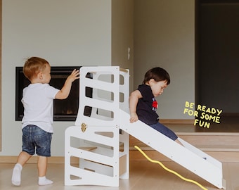 WECO® kitchen tower Foldable 3in1 learning Kids step stool desk slide montessori furniture tower