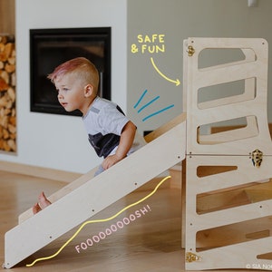 WECO® kitchen tower Foldable 3in1 learning Kids step stool desk slide montessori furniture tower