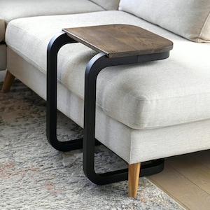 C Shaped Sofa Oak Table Minimalist Couch Side stand Laptop & Snack tray