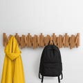 Coat Rack Wall Mounted Handmade Solid Oak Natural Wood Hook Rail for Hallway