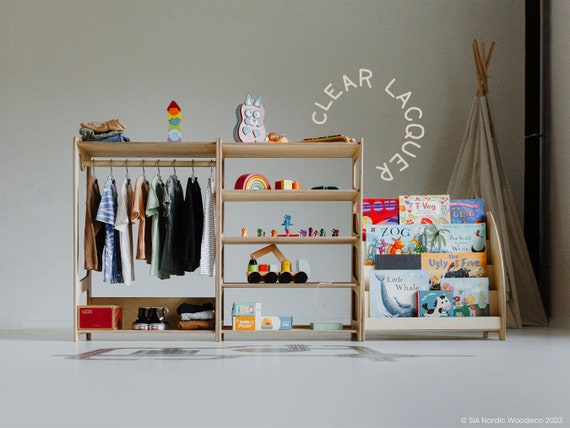 Montessori Clothing Rack Toy Shelf Book Shelf Kids Furniture Wardrobe Nursery Furniture Etsy