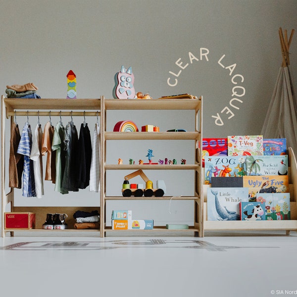 Montessori clothing rack toy shelf book shelf kids furniture wardrobe Nursery furniture