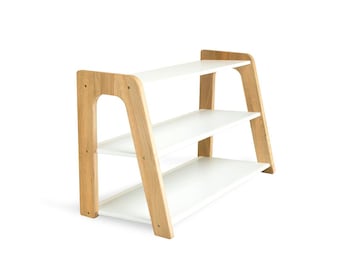 Solid Oak Shoe Rack: Entryway Organizer