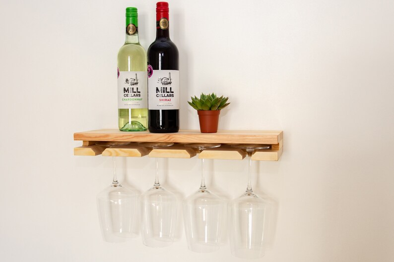Wood wine glass rack bar/kitchen furniture wine lover gift Etsy