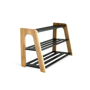 Shoe rack Oak wood shoe storage entryway organizer shoe stand sneaker shelf