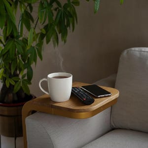 Sofa Tafel armleuning dienblad Minimalistisch Bankmeubilair Laptop- en snackblad C-vormig afbeelding 5
