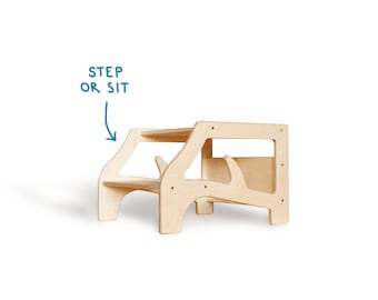 Birch Plywood Kids Step Stool: Tree Design, Kitchen & Bathroom Helper