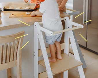 Escabeau d'apprentissage pliable pour tour de cuisine pour enfants