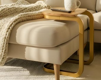 C-Shaped Sofa Table Minimalist Couch furniture Laptop & Snack tray