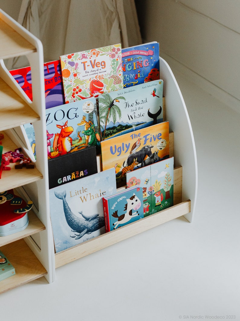 Montessori clothing rack toy shelf book shelf kids furniture wardrobe Nursery furniture image 4