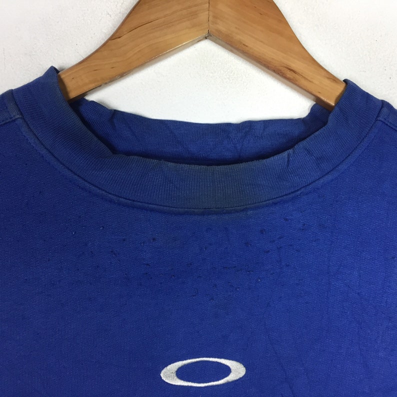 OAKLEY APPAREL Oakley Embroidery Small Logo Blue Crew Neck | Etsy