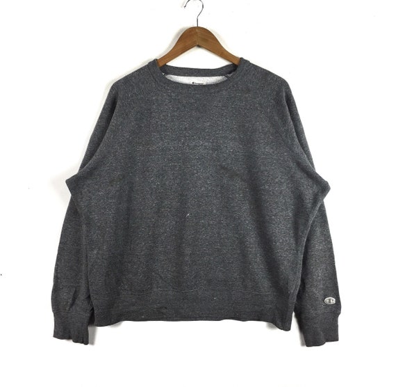 CHAMPION ATHLETIC APPAREL Basic Plain Grey Crew Ne