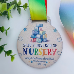 Regalo per il primo giorno dell'asilo nido, Medaglia di inizio scuola, Ricordo, Memoria, Scuola materna, Asilo nido, Badante, Buona fortuna, Figlio, Figlia