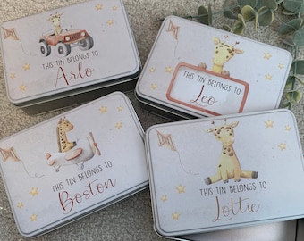 Personalised Tin, sweeties, treat tin, keepsake tin, keepsake box, personalised tub, gift for her, gift for him, birthday, pocket tin, kids