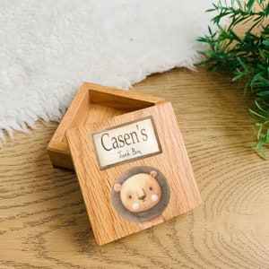 Caja de dientes, Hada de los Dientes de madera personalizada, Adorno para dientes de bebé, Diente de leche, Regalo de hito, Regalo de bautizo, Primer diente, Regalo para niño pequeño