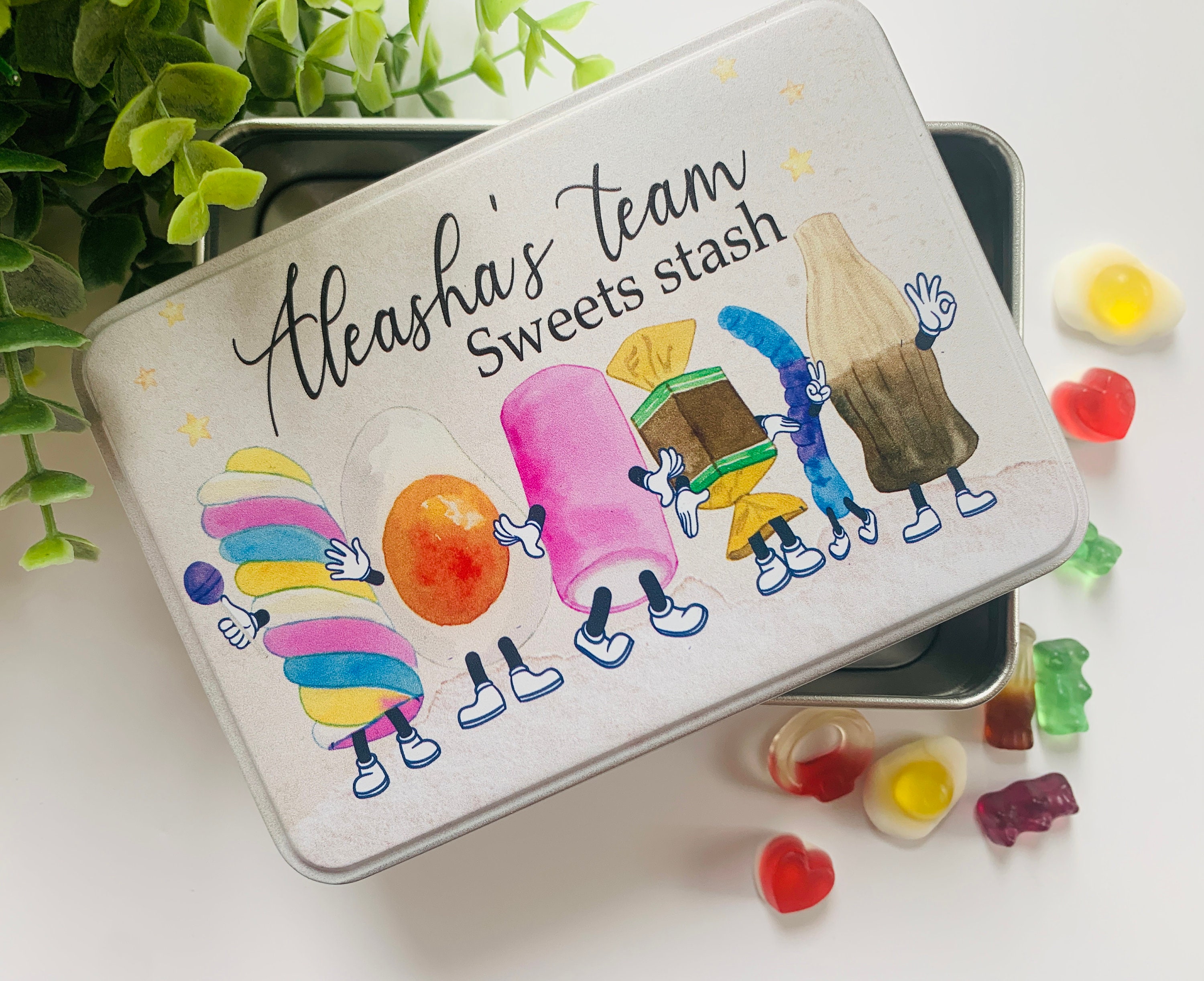 Personalised sweet Tin, sweeties, Valentines, girlfriend, treat tin, gift for her, him, Mother's Day, Father's Day, Mum, Dad, Grandparent