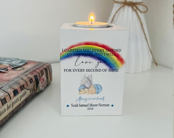 Memory candle holder, baby loss candle, memorial candle, sympathy, never forget, miscarriage, born sleeping, rainbow, gone but not forgotten