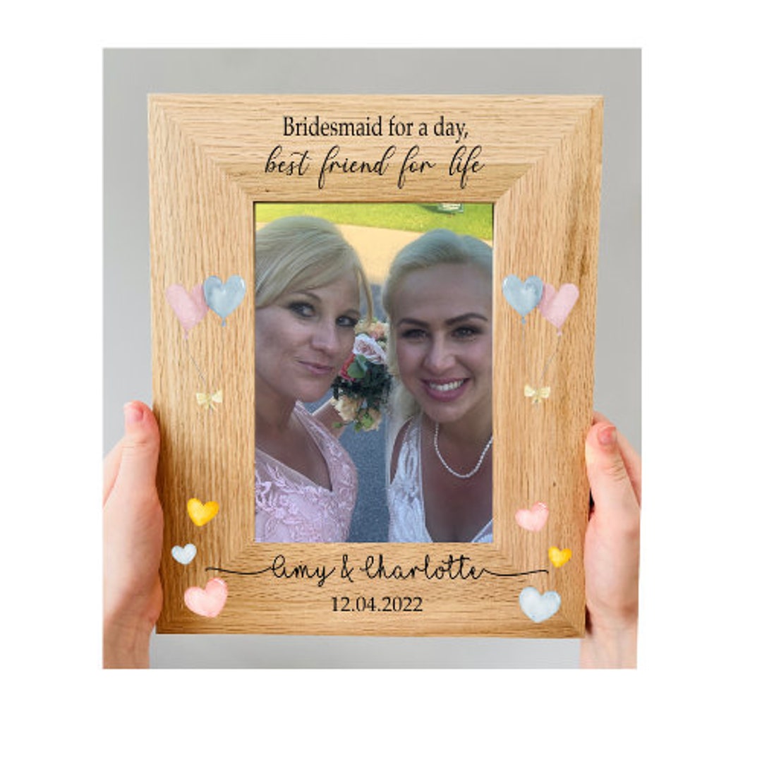 Cornice Portafoto In Legno Per Damigella D'onore – 14,5x20,1 Cm – Regalo Personalizzato Matrimonio