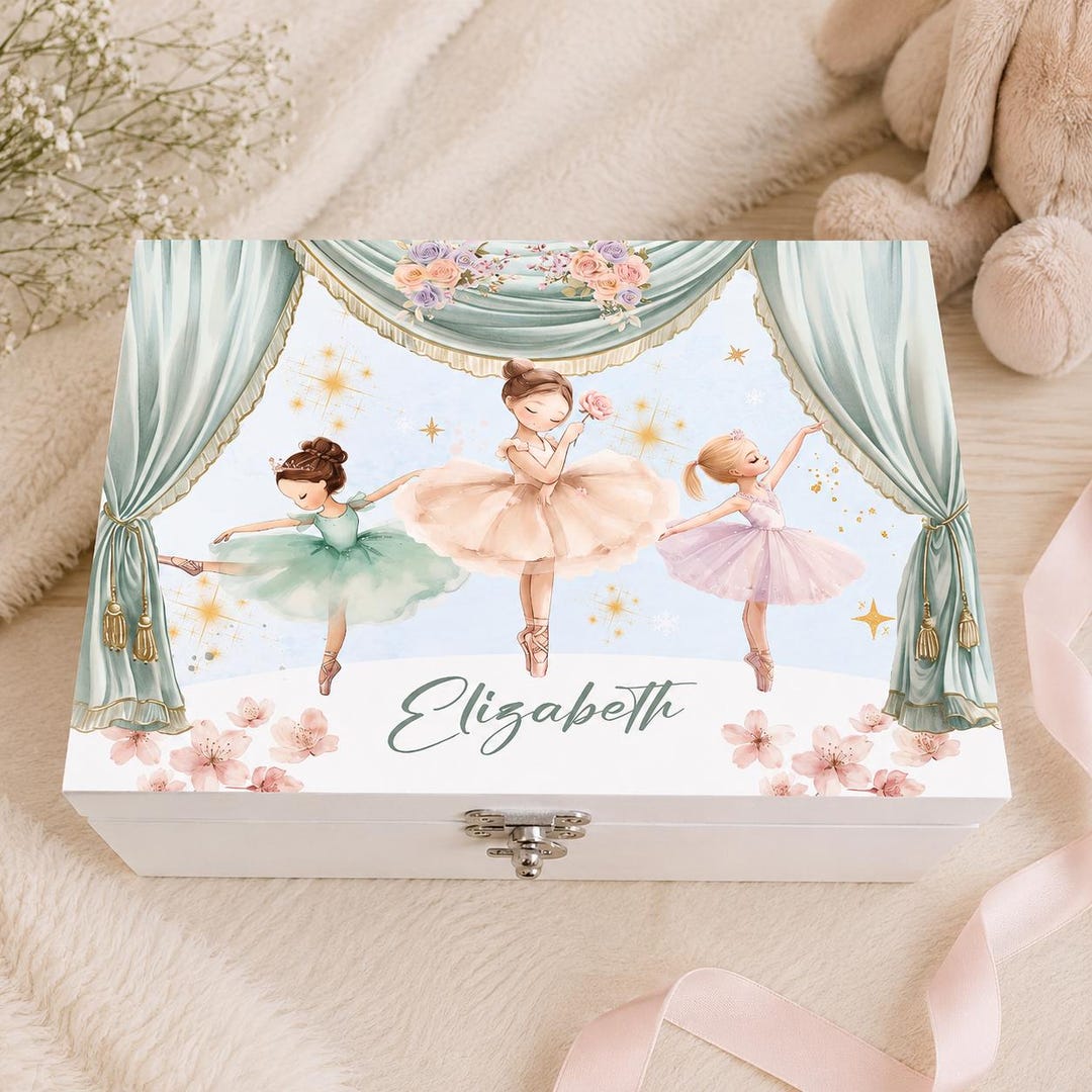 Personalised Ballerina Stage Memory Box, Dancing Awards, Keepsake ...
