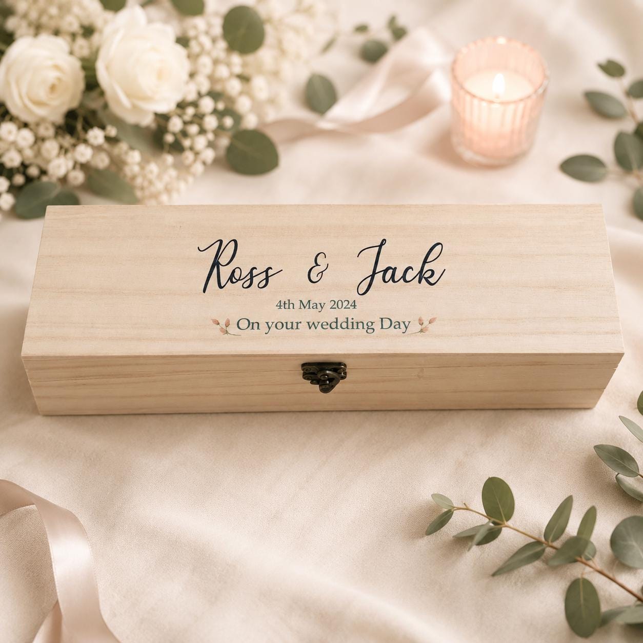 Personalised Wooden Wine Box, Wedding Gift, Newly Weds