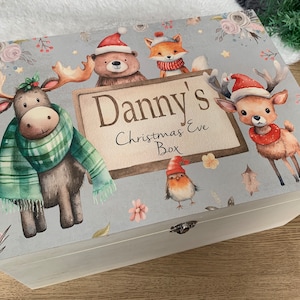 Christmas Eve Box, Personalised Christmas Box, 1st Christmas, Xmas tradition, wooden keepsake box, Christmas gift for girl boy, New baby