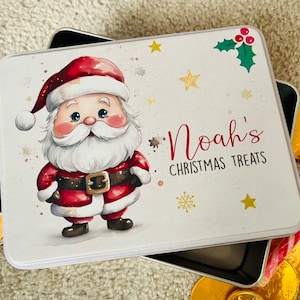 Personalised Christmas tin, Christmas box, Christmas treats, Xmas box, Xmas tin, biscuits, treat tin, boy gift, girl gift, Christmas cookies